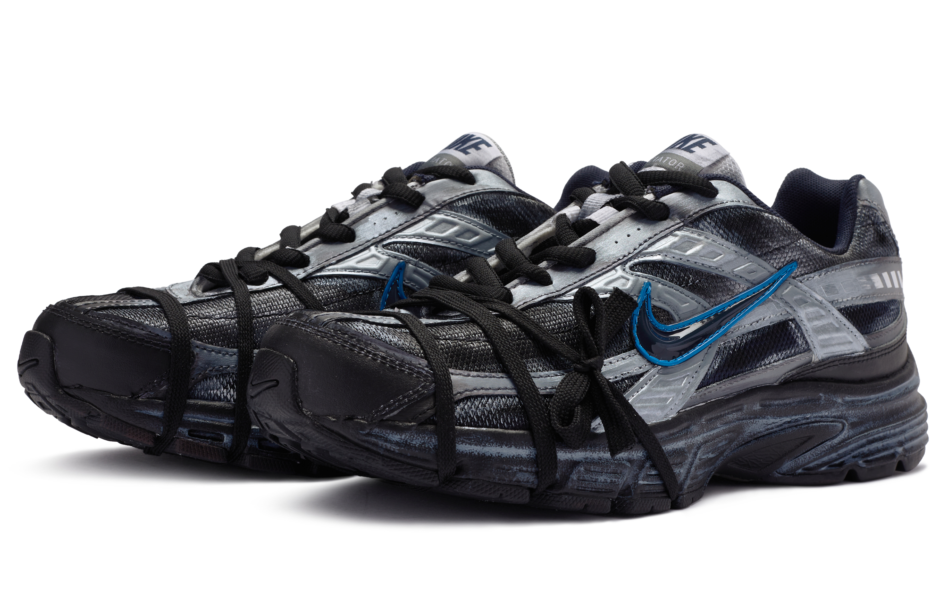 Lookbook 나이키 이니시에이터 '실버 블랙 블루' 커스텀 슈즈 394055-101(TeamR-男款银翼杀手)