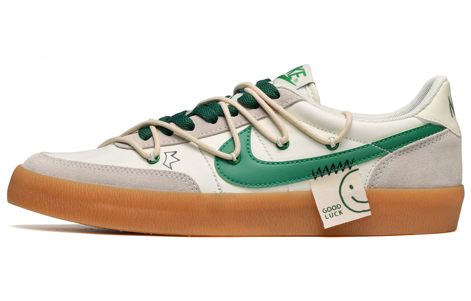 Buy [Kasut Custom] Nike J.Crew x Killshot 'Smiley Patch Putih-Hijau' 432997-111(TeamE-男款笑脸布贴白绿QD)