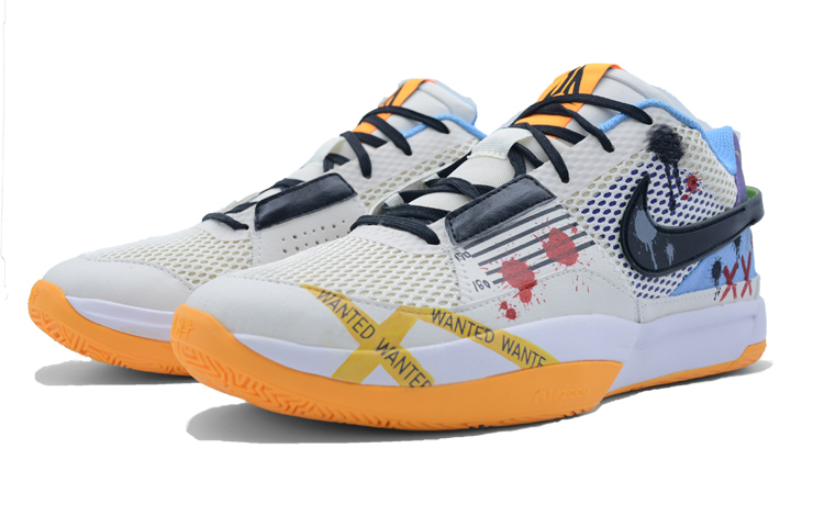 Lookbook 【客製化球鞋】Nike Ja 1 莫蘭特1代 Trivia'EP 通緝令 塗鴉 時尚 防滑 低筒 籃球鞋 男款 灰黃藍