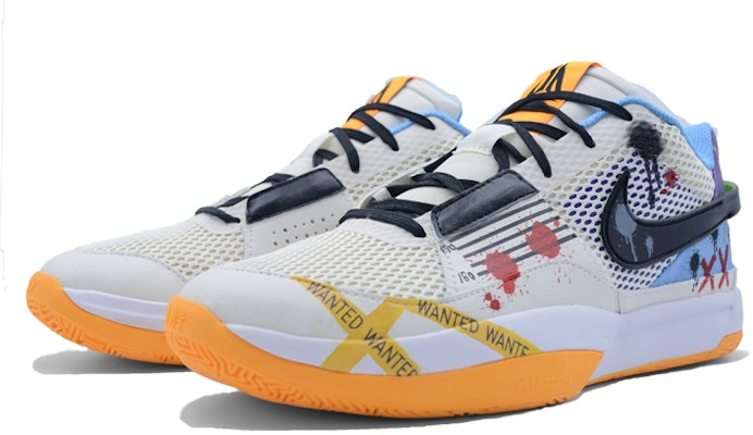【客製化球鞋】Nike Ja 1 莫蘭特1代 Trivia'EP 通緝令 塗鴉 時尚 防滑 低筒 籃球鞋 男款 灰黃藍 Lookbook 【客製化球鞋】Nike Ja 1 莫蘭特1代 Trivia'EP 通緝令 塗鴉 時尚 防滑 低筒 籃球鞋 男款 灰黃藍