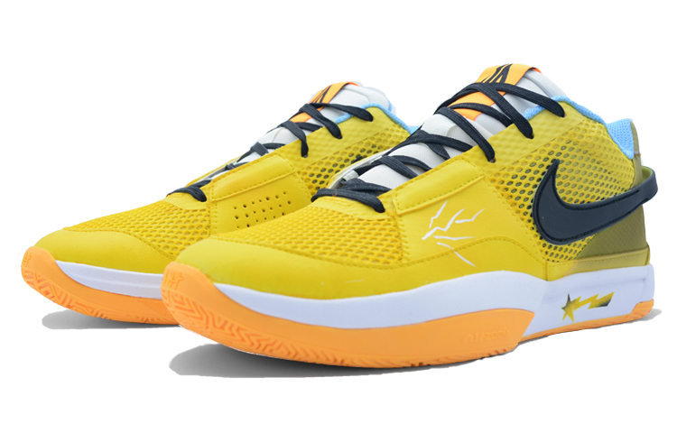 Lookbook 【定製球鞋】Nike Ja 1 莫蘭特1代 'Trivia'EP 閃電之星 防滑耐磨 低筒 籃球鞋 男款 黃藍