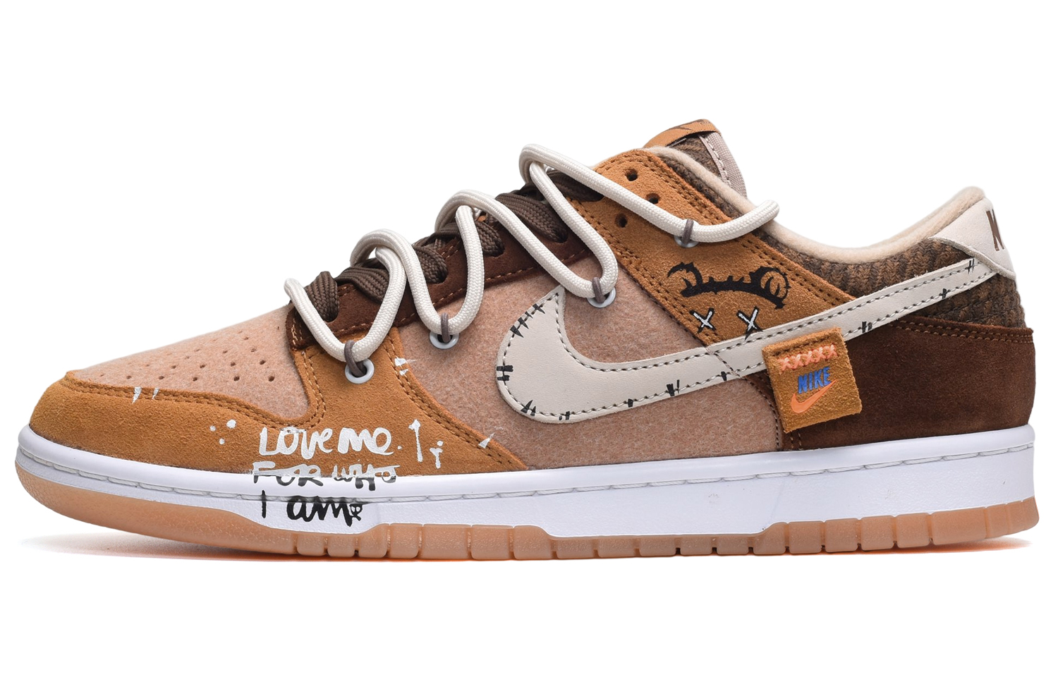 Buy [Kasut Custom] Nike Kasina x Dunk Low 'Deconstructed Bear Kuning Coklat' DZ5350-288(TeamE-男款小熊黄棕BOX)