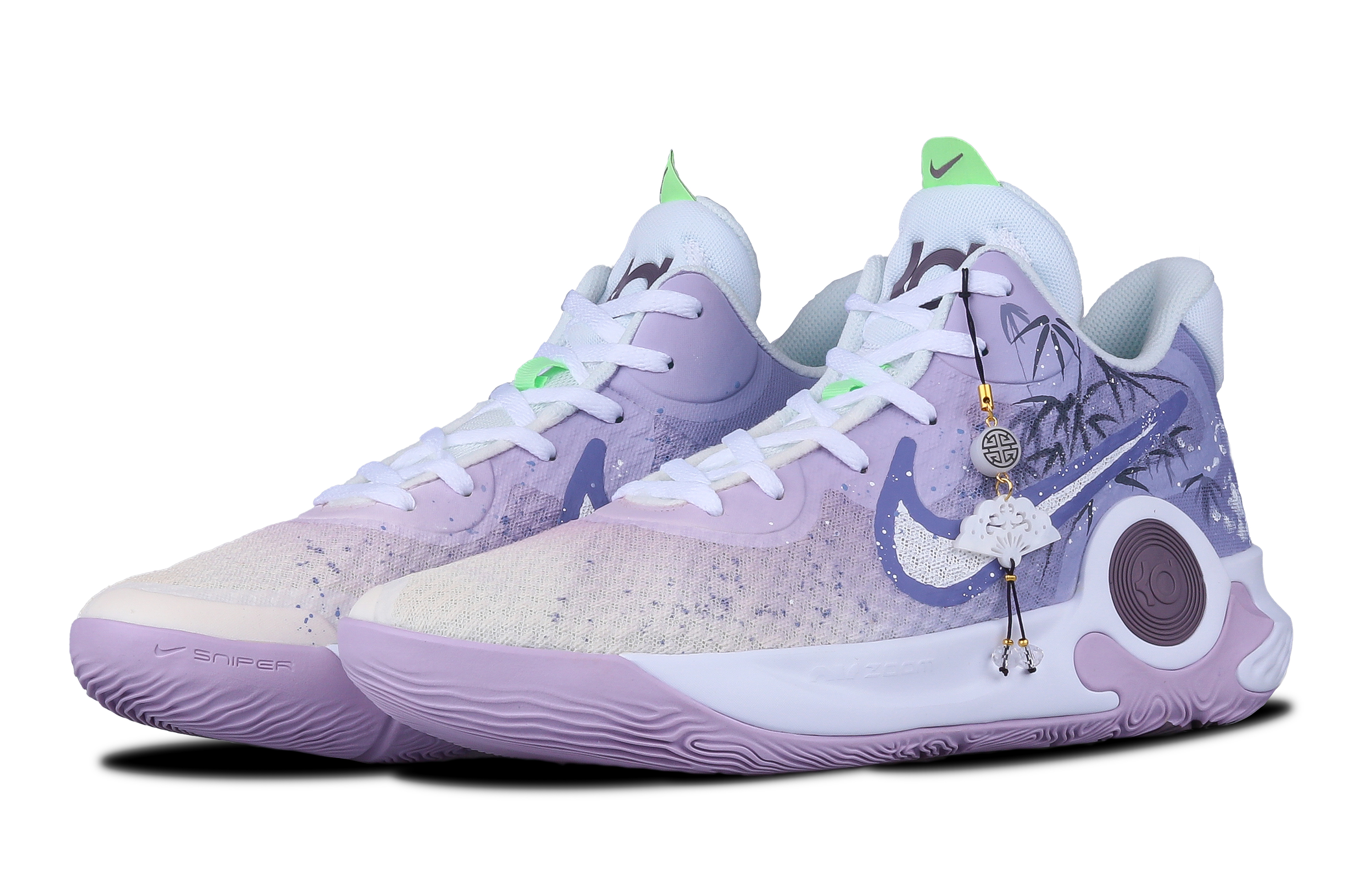 Shop 【訂製球鞋】 Nike KD Trey 5 IX 竹意 精美特殊禮盒 台灣風潮 噴繪 減震防滑耐磨 低筒 復古籃球鞋 男款 白紫色