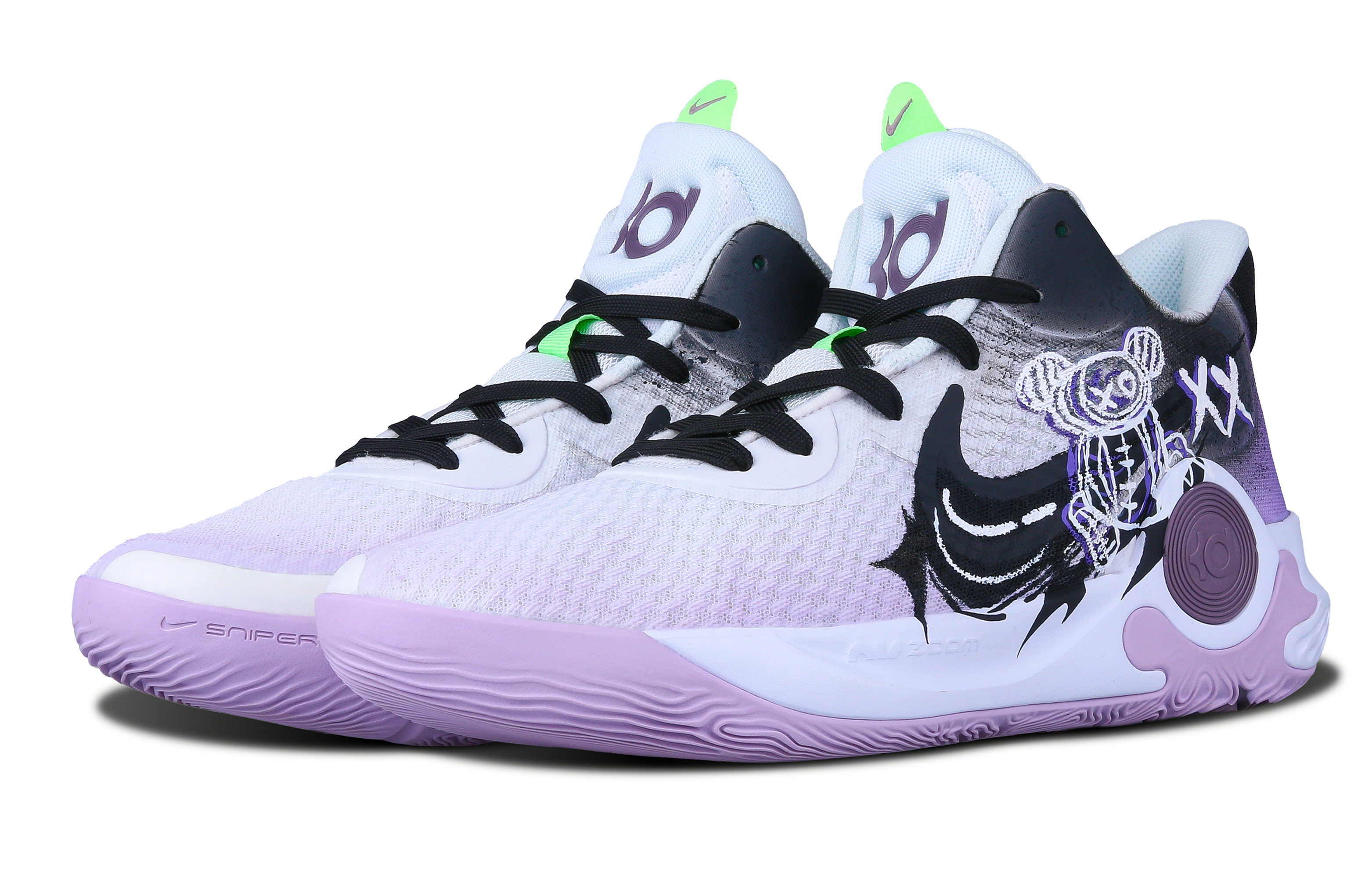 Shop [Zapatillas Personalizadas] Nike KD Trey 5 IX 'Negro Morado Graffiti' DJ6922-100（Team215-乐动城市）