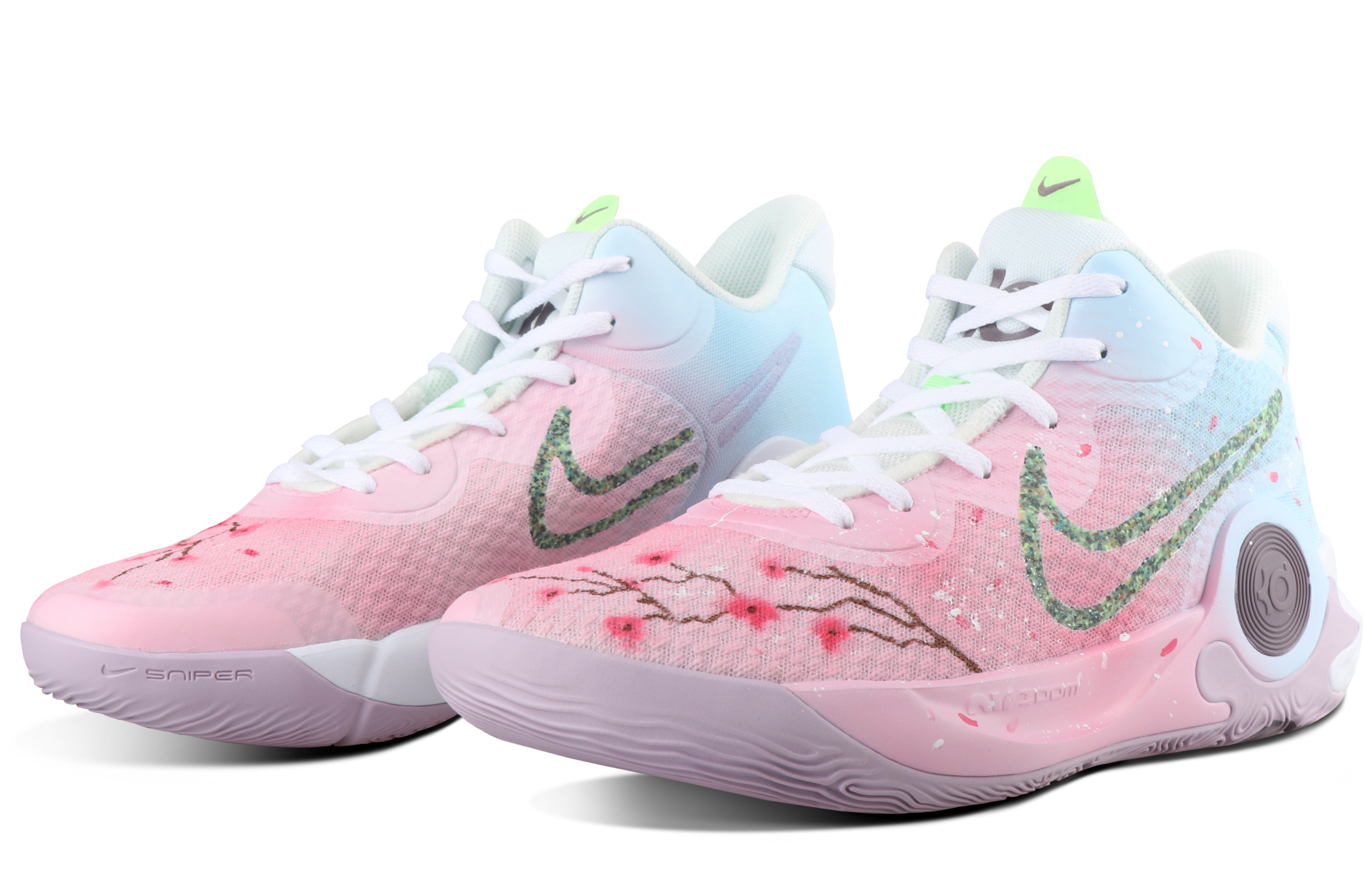 Lookbook [定制鞋] 耐克 KD Trey 5 IX '渐变樱花蓝粉' DJ6922-100(TeamSix-男女款-樱花蓝粉渐变)