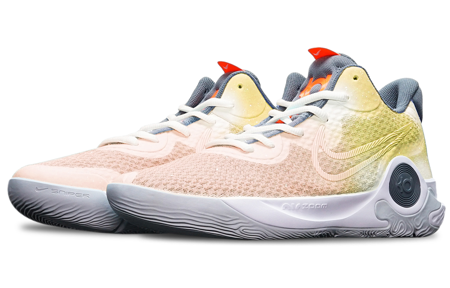 Lookbook [Kasut Custom] Nike KD Trey 5 IX 'Macaron Gradient Halo Speckle' CW3402-011(TeamT-杜兰特光点橙白S-BOX)