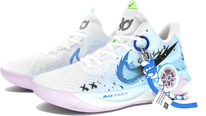 【訂製球鞋】Nike KD Trey 5 IX 月光奶藍 感動時刻 520 字母塗鴉 低筒 復古籃球鞋 男款 奶藍色 Shop 【訂製球鞋】Nike KD Trey 5 IX 月光奶藍 感動時刻 520 字母塗鴉 低筒 復古籃球鞋 男款 奶藍色