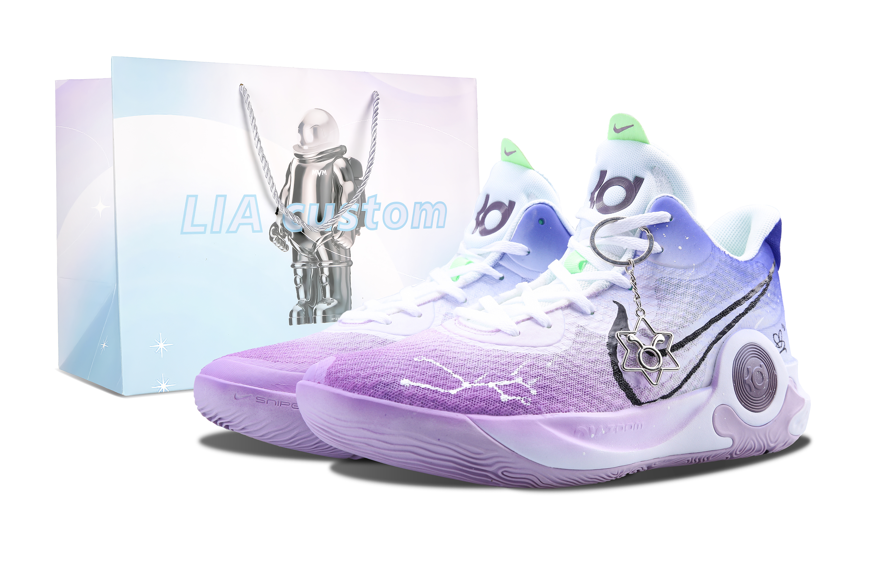 Buy [Zapatillas Personalizadas] Nike KD Trey 5 IX 'Zodiac Morado Azul' DJ6922-100(Team7-男女同款若为君老SBOX）