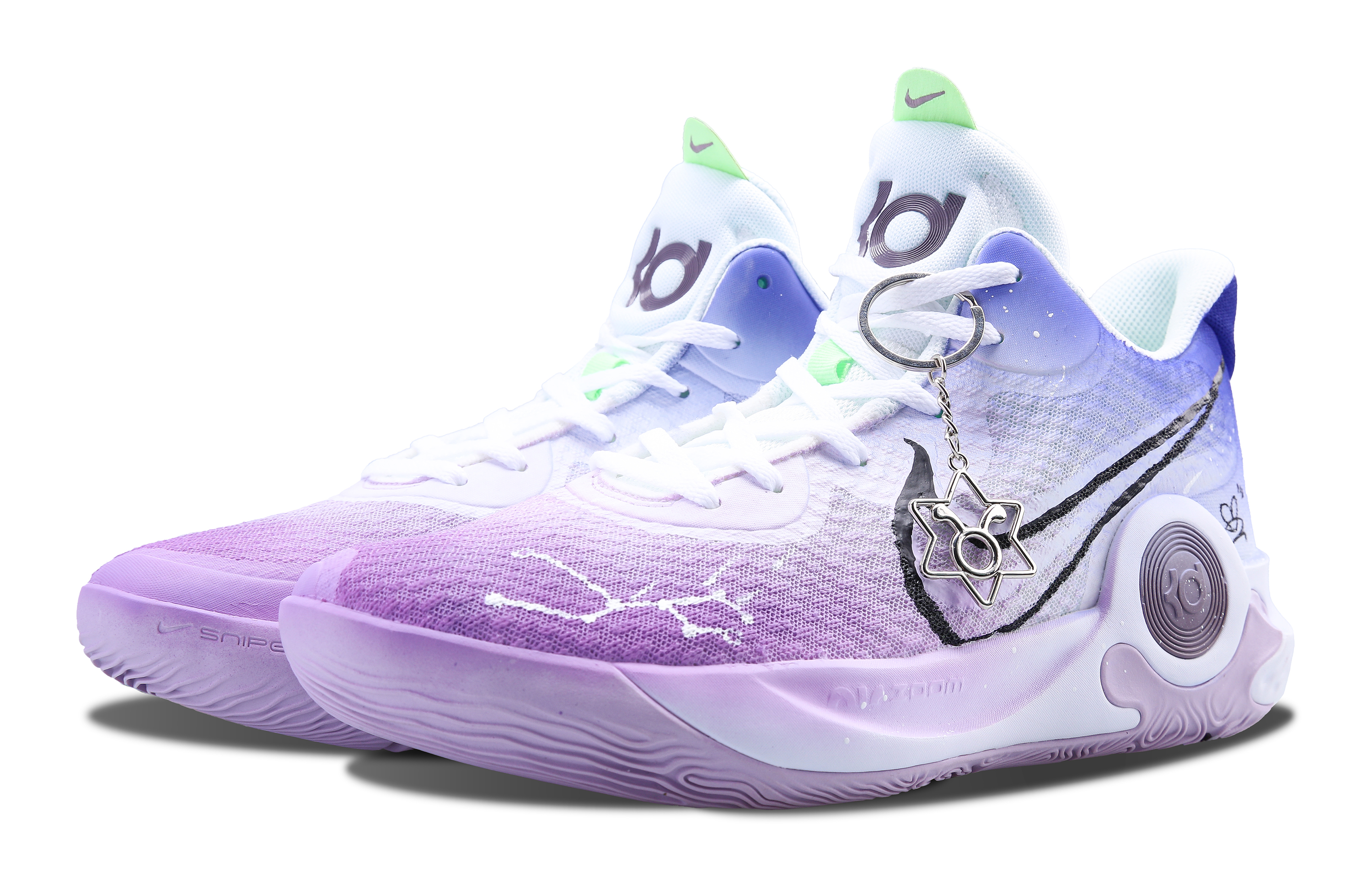 Shop [Zapatillas Personalizadas] Nike KD Trey 5 IX 'Zodiac Morado Azul' DJ6922-100(Team7-男女同款若为君老SBOX）