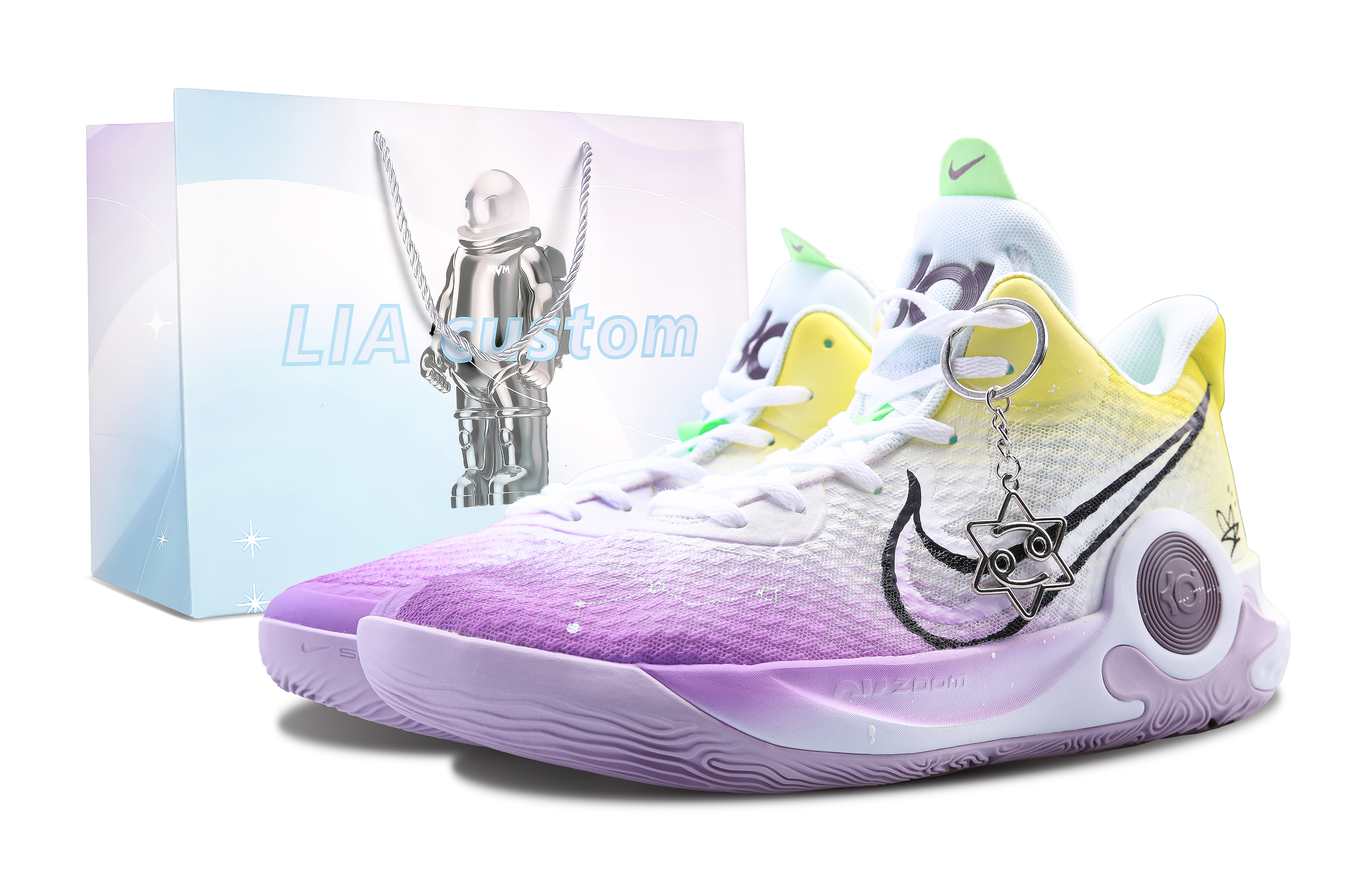 Buy 【客製化球鞋】 Nike KD Trey 5 IX ep 凼 岸之未央 特殊包裝 小眾潮流 星座主題 減震防滑耐磨 中筒 籃球鞋 男女同款 黃紫