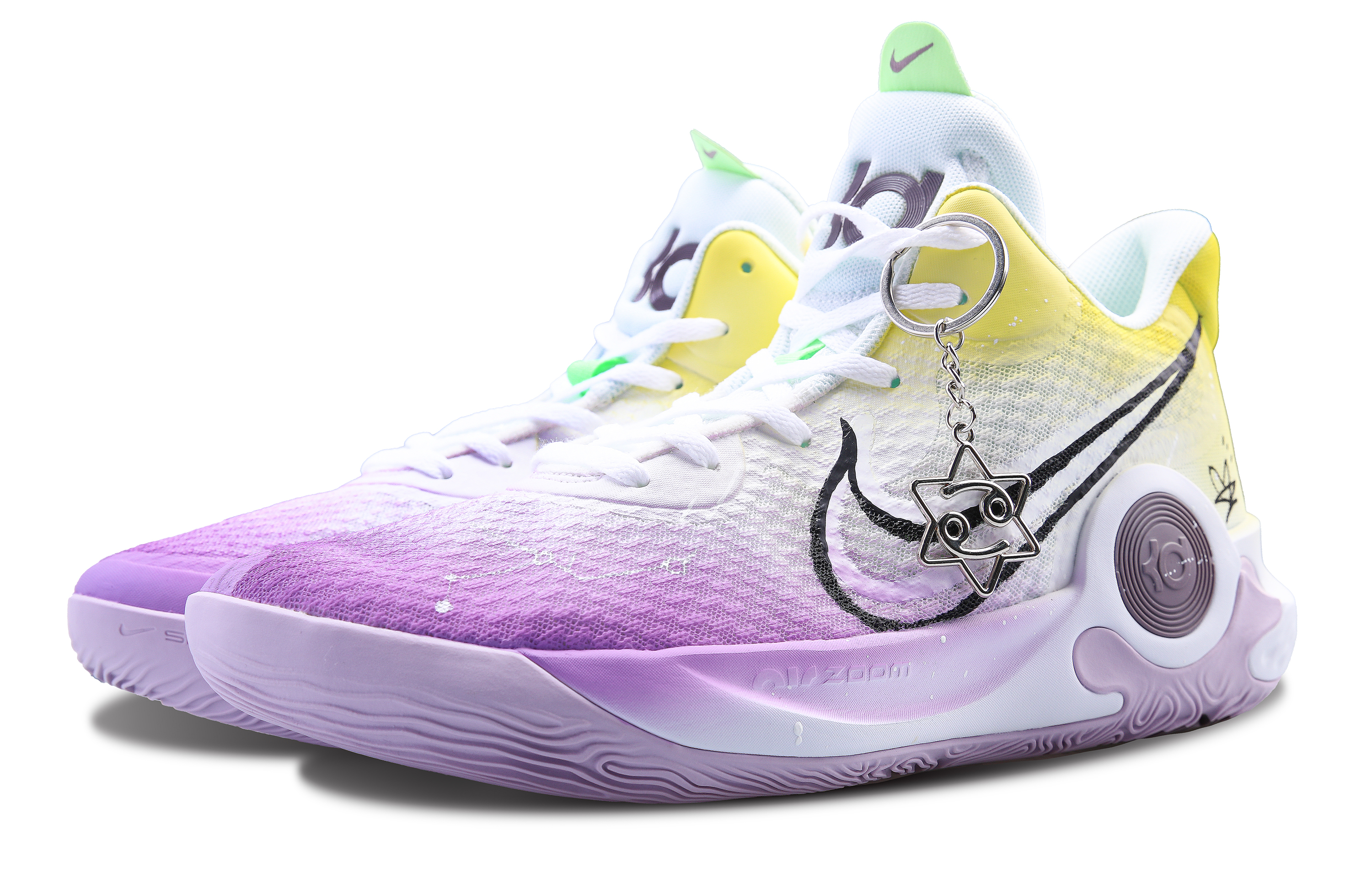 Shop 【客製化球鞋】 Nike KD Trey 5 IX ep 凼 岸之未央 特殊包裝 小眾潮流 星座主題 減震防滑耐磨 中筒 籃球鞋 男女同款 黃紫