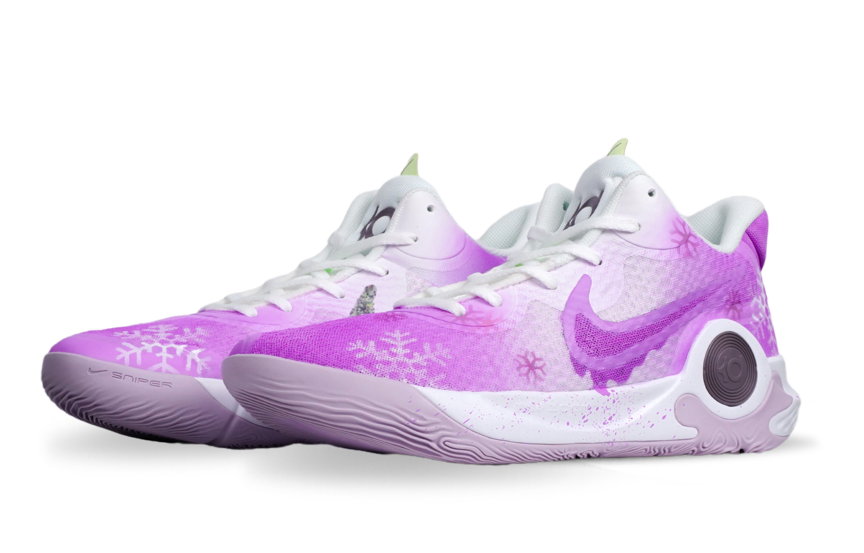 [Custom Shoes] Nike KD Trey 5 IX EP Violet 'Christmas Snowflake Snowman Splatter' 圖 3