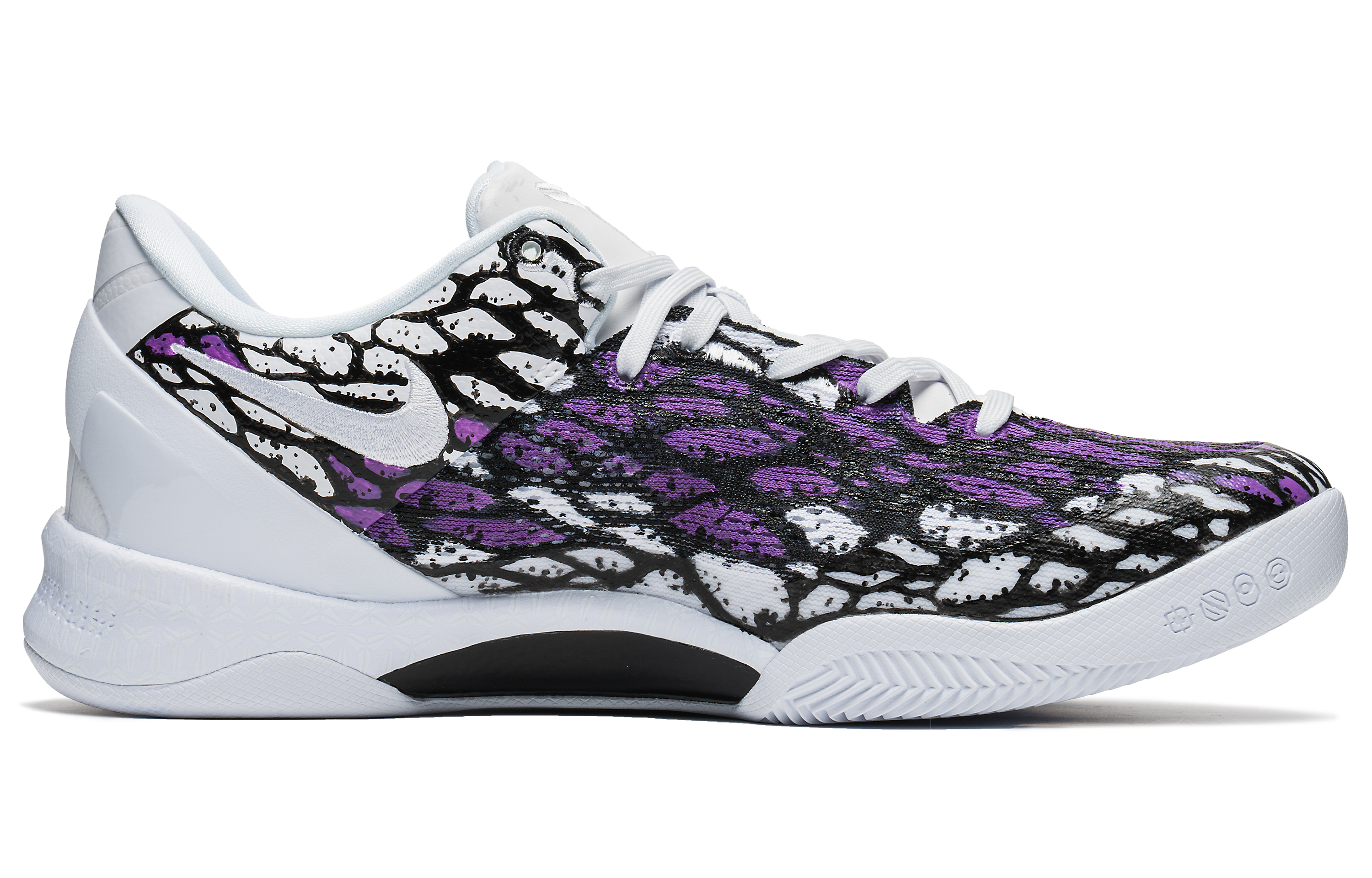 Order [Zapatos Personalizados] Nike Kobe 8 Protro 'Halo Blanco y Negro Púrpura' FJ9364-100（TEAMB-黑紫毒液科8）