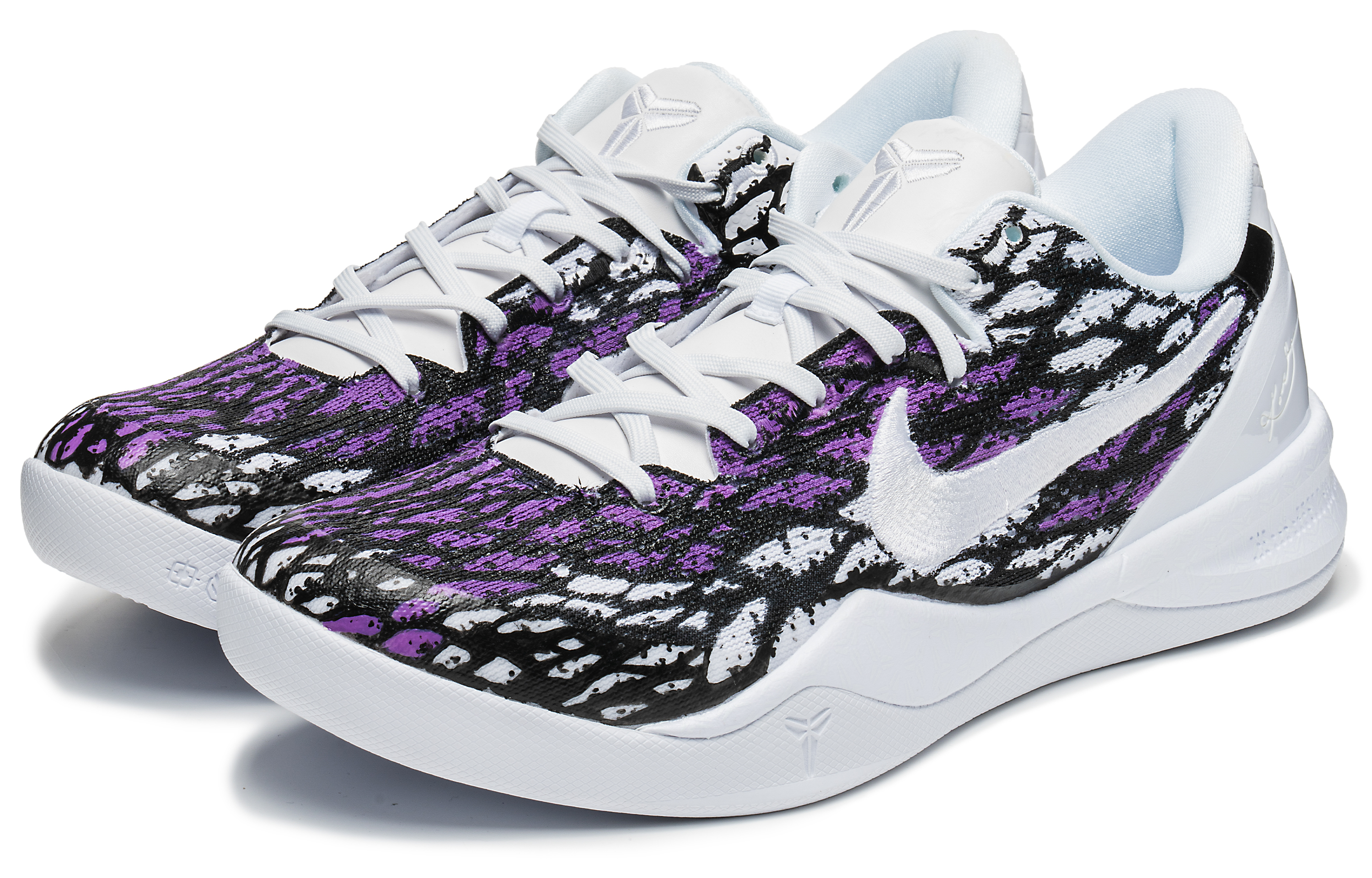 Lookbook [Zapatos Personalizados] Nike Kobe 8 Protro 'Halo Blanco y Negro Púrpura' FJ9364-100（TEAMB-黑紫毒液科8）
