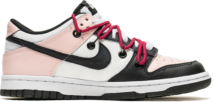 【定制球鞋】Nike Dunk Low 野鶴製造 酷洛米 解構雙鞋帶 低幫 板鞋 GS 黑粉 Order 【定制球鞋】Nike Dunk Low 野鶴製造 酷洛米 解構雙鞋帶 低幫 板鞋 GS 黑粉