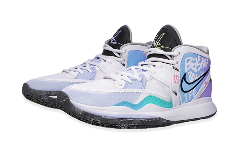 Purchase [Sepatu Kustom] Nike Kyrie 8 'Gradient Grafiti Putih Biru Ungu' DD0334-102(TeamF-涂鸦白蓝紫)