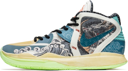 【定製球鞋】 Nike Kyrie 8 野鶴製造 瑞雪龍舟 國風 手繪 做舊 復古穿搭 中筒 籃球鞋 男女同款 白綠 Buy 【定製球鞋】 Nike Kyrie 8 野鶴製造 瑞雪龍舟 國風 手繪 做舊 復古穿搭 中筒 籃球鞋 男女同款 白綠
