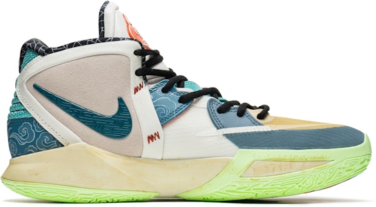 【定製球鞋】 Nike Kyrie 8 野鶴製造 瑞雪龍舟 國風 手繪 做舊 復古穿搭 中筒 籃球鞋 男女同款 白綠 Order 【定製球鞋】 Nike Kyrie 8 野鶴製造 瑞雪龍舟 國風 手繪 做舊 復古穿搭 中筒 籃球鞋 男女同款 白綠