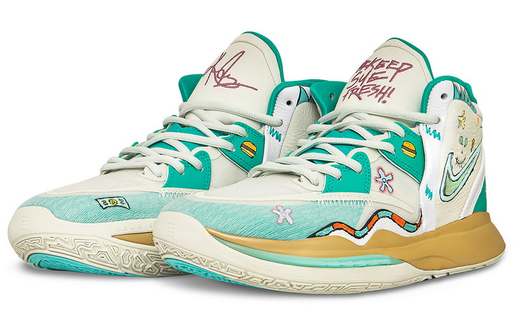 Lookbook 【客製化球鞋】Nike Kyrie 8 無窮震動風 痞子小丑 中幫 實戰籃球鞋 男女同款 白綠