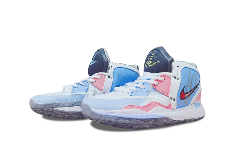 Lookbook 【客製化籃球鞋】Nike Kyrie 8 Infinity 耐磨支撐 中筒 復古籃球鞋 男女款 藍粉