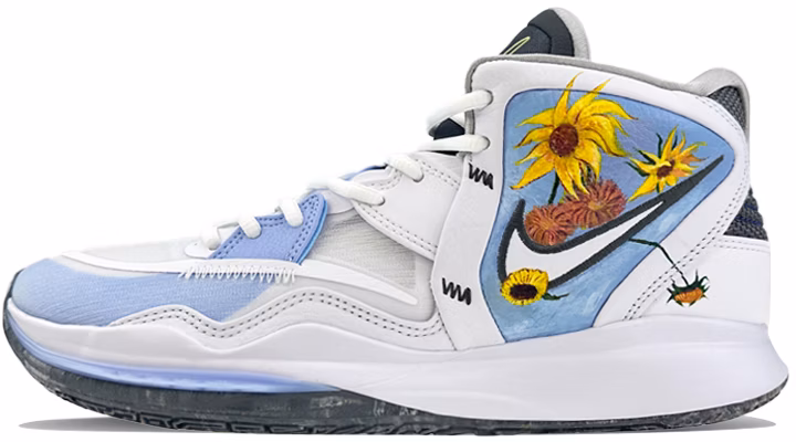 custom-shoes-nike-kyrie-8-infinity-court-spirit-van-gogh-sunflower-yellow-blue