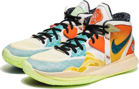 【客製球鞋】 Nike Kyrie 8 infinity 野鶴製造 龍舟系列 國風 手繪 做舊 復古穿搭 中筒 籃球鞋 男女款 橙綠 Lookbook 【客製球鞋】 Nike Kyrie 8 infinity 野鶴製造 龍舟系列 國風 手繪 做舊 復古穿搭 中筒 籃球鞋 男女款 橙綠