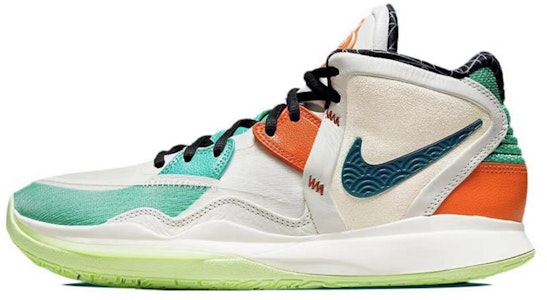 【客製球鞋】 Nike Kyrie 8 infinity 野鶴製造 龍舟系列 國風 手繪 做舊 復古穿搭 中筒 籃球鞋 男女款 橙綠 Details for 【客製球鞋】 Nike Kyrie 8 infinity 野鶴製造 龍舟系列 國風 手繪 做舊 復古穿搭 中筒 籃球鞋 男女款 橙綠