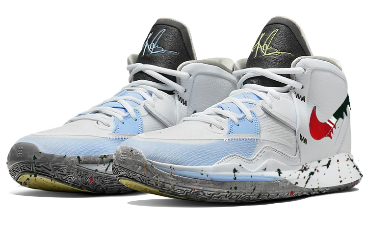 [Custom Shoes] Nike Kyrie 8 Infinity 'Fluid Splatter - Blue Red Graffiti' 圖 3