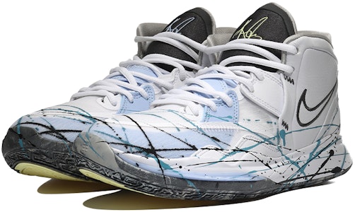 【客製化球鞋】Nike Kyrie 8 infinity 塗鴉潑墨 個性潮流 中筒 復古籃球鞋 男女同款 白冰藍 Lookbook 【客製化球鞋】Nike Kyrie 8 infinity 塗鴉潑墨 個性潮流 中筒 復古籃球鞋 男女同款 白冰藍
