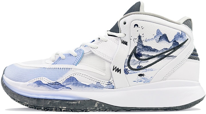 【定制球鞋】Nike Kyrie 8 Infinity 歐文8 青山 水墨國畫 詩意江南 中幫 籃球鞋 男女同款 藍白 Buy 【定制球鞋】Nike Kyrie 8 Infinity 歐文8 青山 水墨國畫 詩意江南 中幫 籃球鞋 男女同款 藍白