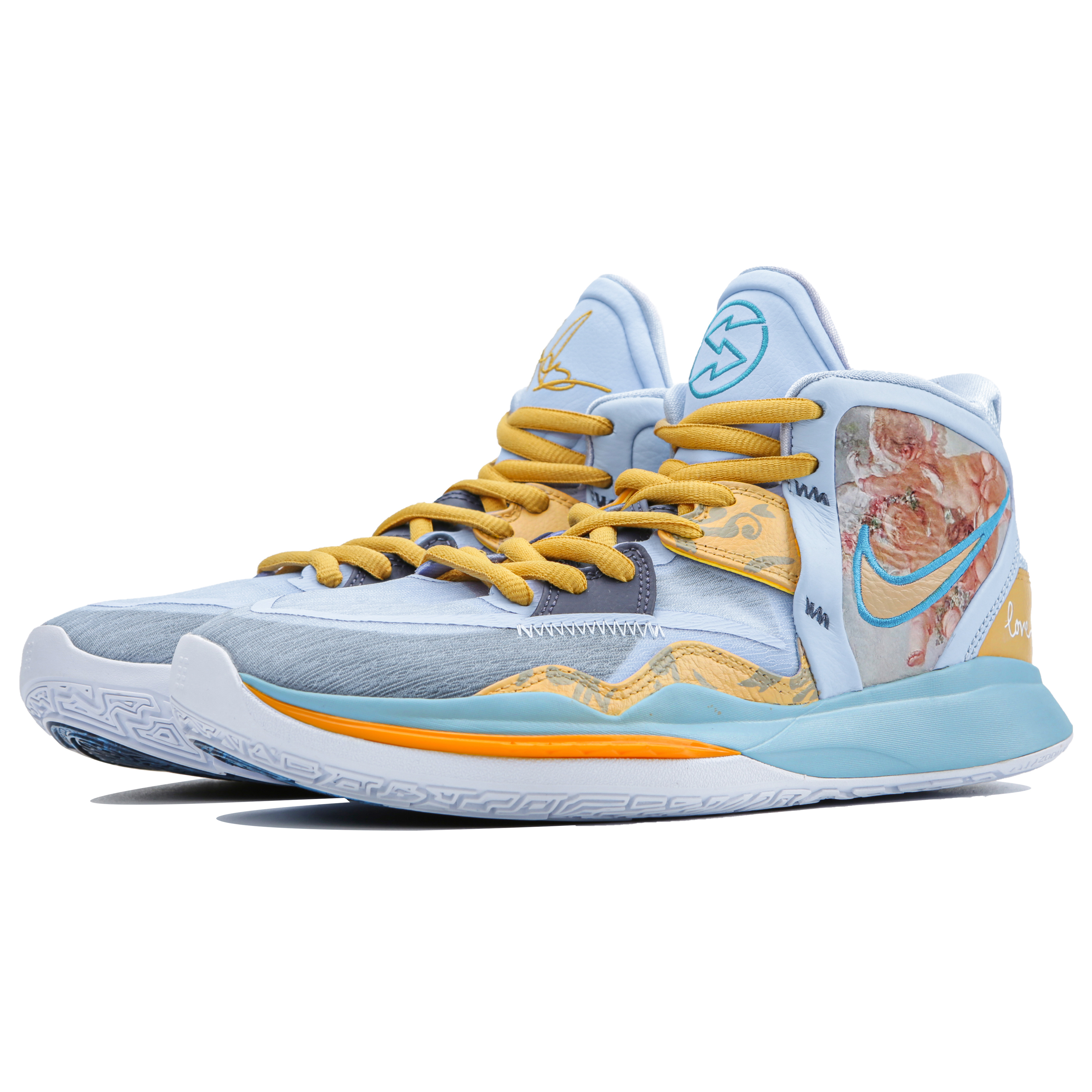 Lookbook [カスタムシューズ] ナイキ カイリー8 インフィニティ 'ミューラルエンジェル ルネッサンス イエローブルー' DC9134-501(Team4-男女款壁画天使)