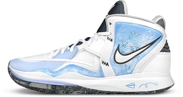 【定製球鞋】 Nike Kyrie 8 Infinity 歐文8 和平鴿 塗鴉 漸變 中幫 籃球鞋 GS 白藍 Buy 【定製球鞋】 Nike Kyrie 8 Infinity 歐文8 和平鴿 塗鴉 漸變 中幫 籃球鞋 GS 白藍