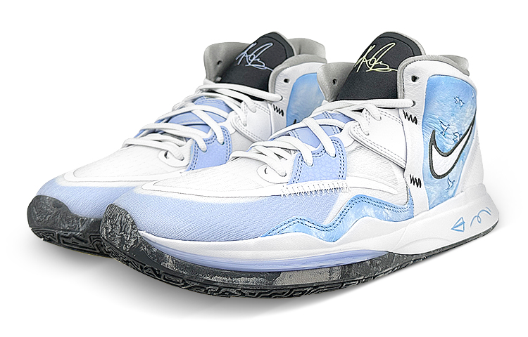 Lookbook [Zapatillas Personalizadas] Nike Kyrie 8 Infinity 'Paloma Blanca-Azul' DC9134-102(Team47-男女和平鸽SBOX)