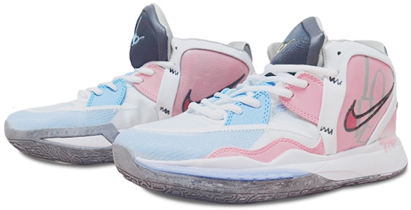 【訂製球鞋】Nike Kyrie 8 Infinity 支撐耐磨 中筒復古籃球鞋 GS 粉藍 Lookbook 【訂製球鞋】Nike Kyrie 8 Infinity 支撐耐磨 中筒復古籃球鞋 GS 粉藍