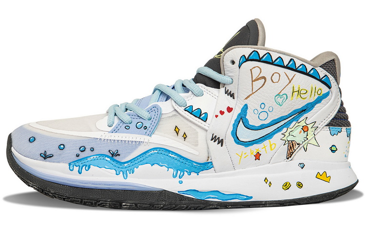 Buy [Zapatos Personalizados] Nike Kyrie 8 Infinity 'Blanco Azul Ola Campeón' DC9134-102(Team34-浪潮冠军)