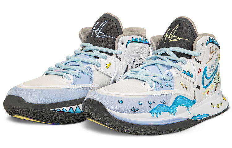 Lookbook [Zapatos Personalizados] Nike Kyrie 8 Infinity 'Blanco Azul Ola Campeón' DC9134-102(Team34-浪潮冠军)