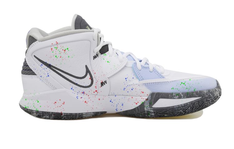 Order 【定制球鞋】 Nike Kyrie 8 infinity 歐文8 潑墨 塗鴉 做舊 手繪 中幫 實戰籃球鞋 男女同款 白冰藍