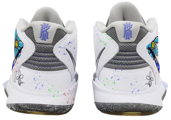 【定制球鞋】 Nike Kyrie 8 infinity 歐文8 潑墨 塗鴉 做舊 手繪 中幫 實戰籃球鞋 男女同款 白冰藍 Shop 【定制球鞋】 Nike Kyrie 8 infinity 歐文8 潑墨 塗鴉 做舊 手繪 中幫 實戰籃球鞋 男女同款 白冰藍