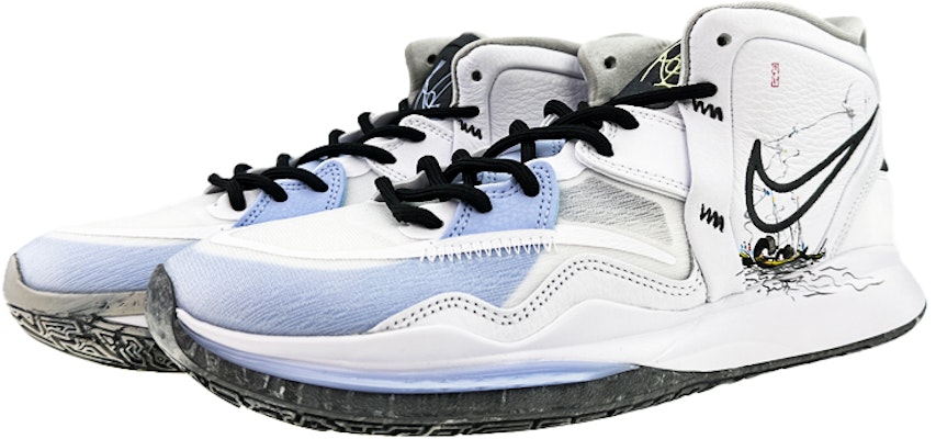 【定制球鞋】Nike Kyrie 8 Infinity 歐文8 球場精靈 吳冠中船舶 水墨 中幫 籃球鞋 男女同款 白黑 Lookbook 【定制球鞋】Nike Kyrie 8 Infinity 歐文8 球場精靈 吳冠中船舶 水墨 中幫 籃球鞋 男女同款 白黑