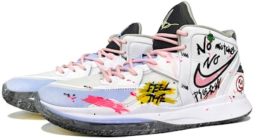 【客製球鞋】Nike Kyrie 8 infinity EP 歐文8 字母塗鴉 中筒 籃球鞋 男女兩用 藍白 Lookbook 【客製球鞋】Nike Kyrie 8 infinity EP 歐文8 字母塗鴉 中筒 籃球鞋 男女兩用 藍白