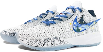 【訂製球鞋】 Nike LeBron 20 EP 詹皇20 球場精靈 梵谷 星空 減震防滑 低筒 籃球鞋 男款 灰藍 Lookbook 【訂製球鞋】 Nike LeBron 20 EP 詹皇20 球場精靈 梵谷 星空 減震防滑 低筒 籃球鞋 男款 灰藍