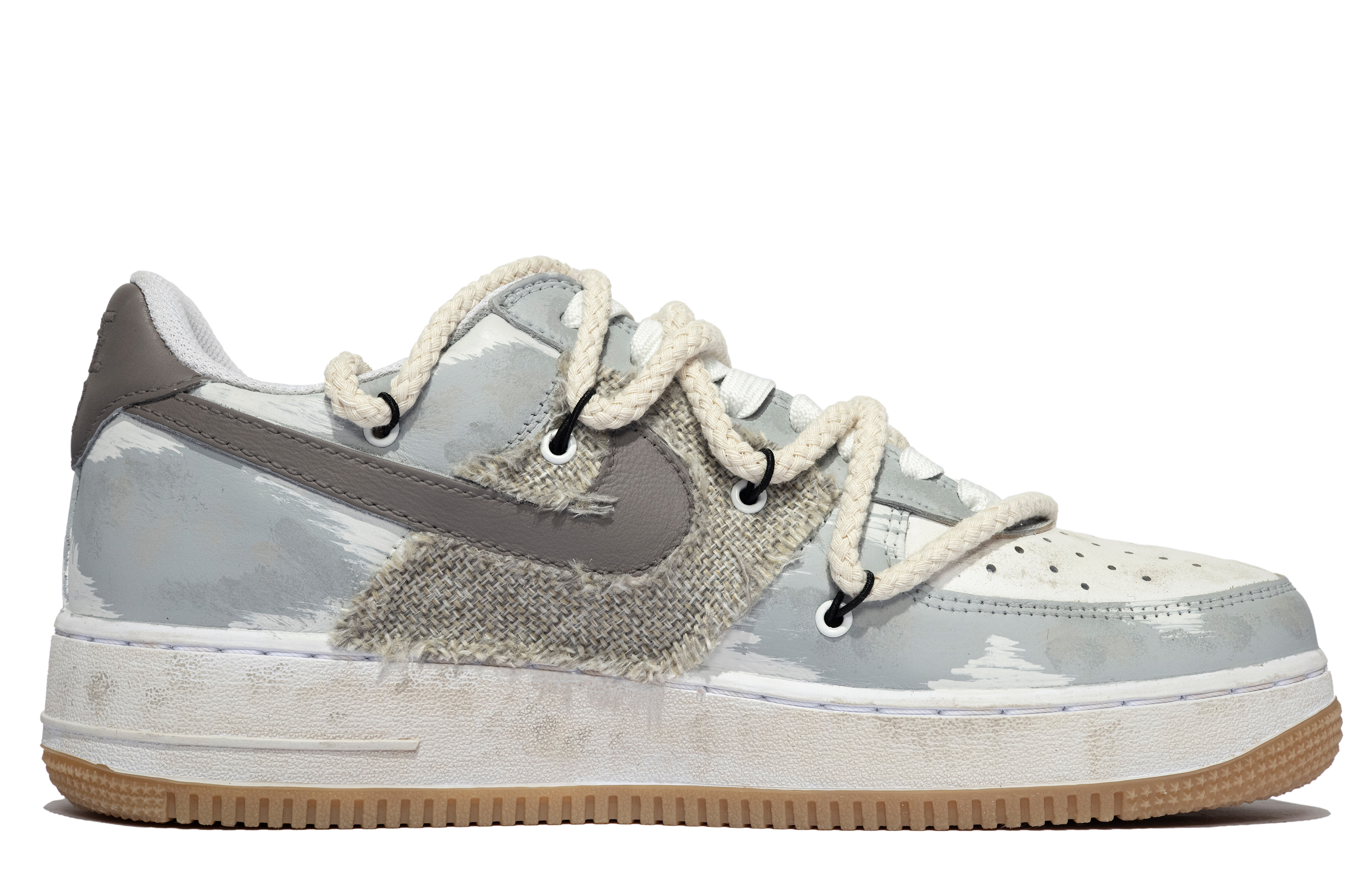 Order 【客製球鞋】Nike 特別鞋盒 末世美學 塗鴉 復古做舊 低筒 板鞋 男女同款 白灰