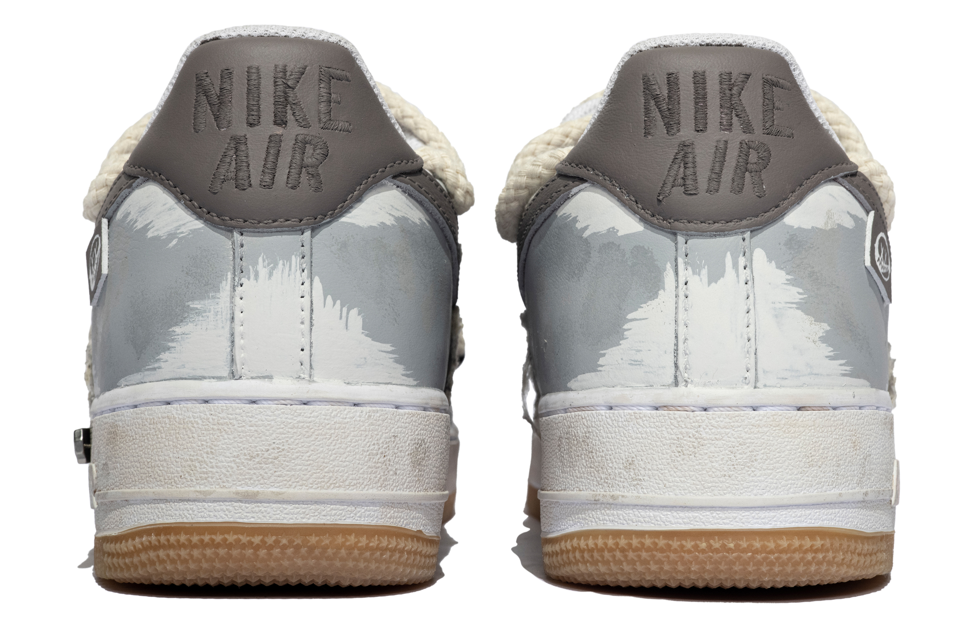 Shop 【客製球鞋】Nike 特別鞋盒 末世美學 塗鴉 復古做舊 低筒 板鞋 男女同款 白灰