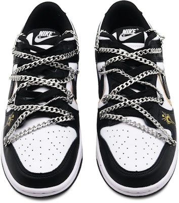 【客製球鞋】 Nike 破曉 鎏金歲月 發財兔 小眾高級 鏈條鞋帶 潑墨 手繪 低幫 板鞋 男款 黑金色 Shop 【客製球鞋】 Nike 破曉 鎏金歲月 發財兔 小眾高級 鏈條鞋帶 潑墨 手繪 低幫 板鞋 男款 黑金色