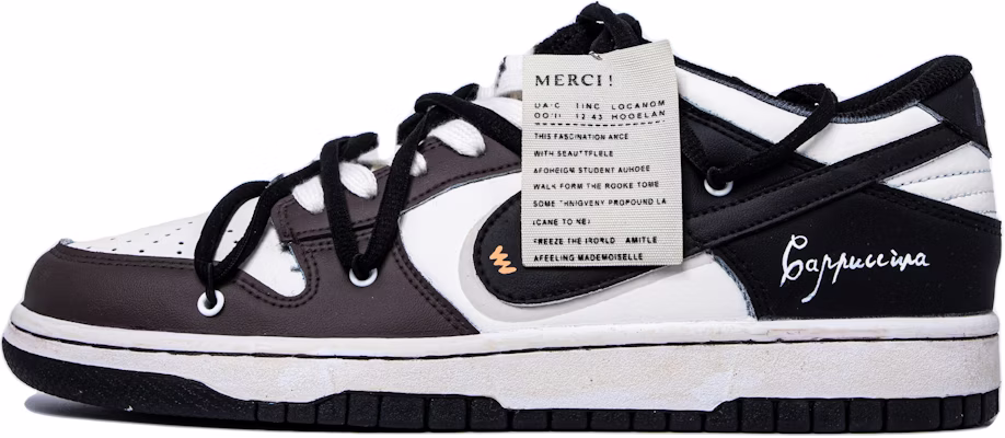 【定制球鞋】 Nike 卡布奇諾 復古 手寫 條紋 低幫 板鞋 GS 咖黑 Buy 【定制球鞋】 Nike 卡布奇諾 復古 手寫 條紋 低幫 板鞋 GS 咖黑