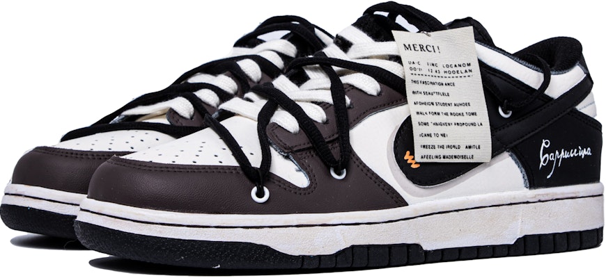 【定制球鞋】 Nike 卡布奇諾 復古 手寫 條紋 低幫 板鞋 GS 咖黑 Lookbook 【定制球鞋】 Nike 卡布奇諾 復古 手寫 條紋 低幫 板鞋 GS 咖黑