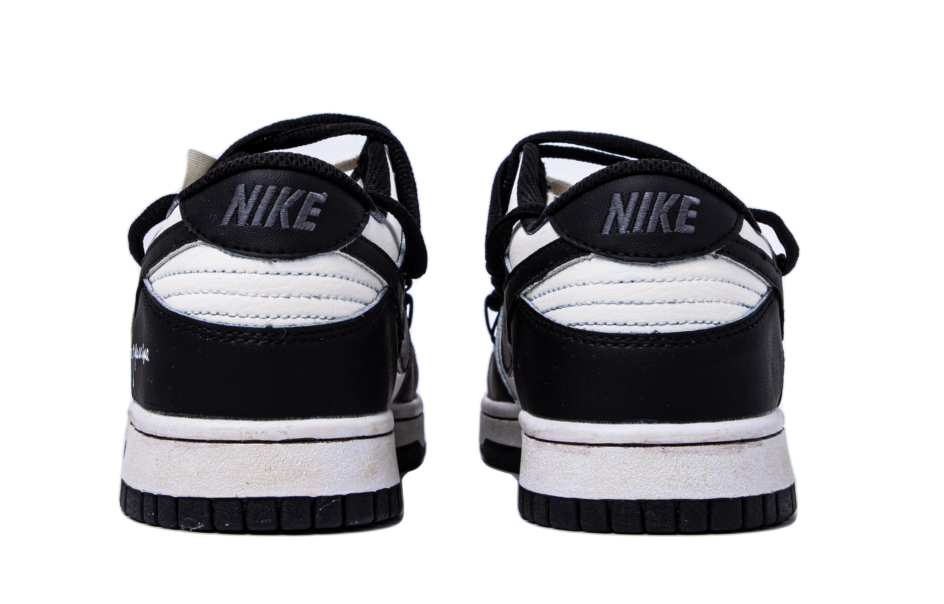 Shop 【定制球鞋】 Nike 卡布奇諾 復古 手寫 條紋 低幫 板鞋 GS 咖黑