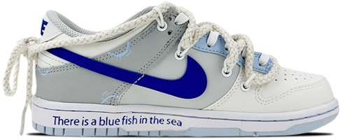 【定製球鞋】Nike 禮盒 拉菲草燈帶 解構vibe 麻繩鞋帶 塗鴉 錦鯉 低幫 板鞋 GS 灰白藍 Order 【定製球鞋】Nike 禮盒 拉菲草燈帶 解構vibe 麻繩鞋帶 塗鴉 錦鯉 低幫 板鞋 GS 灰白藍