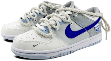 【定製球鞋】Nike 禮盒 拉菲草燈帶 解構vibe 麻繩鞋帶 塗鴉 錦鯉 低幫 板鞋 GS 灰白藍 Lookbook 【定製球鞋】Nike 禮盒 拉菲草燈帶 解構vibe 麻繩鞋帶 塗鴉 錦鯉 低幫 板鞋 GS 灰白藍