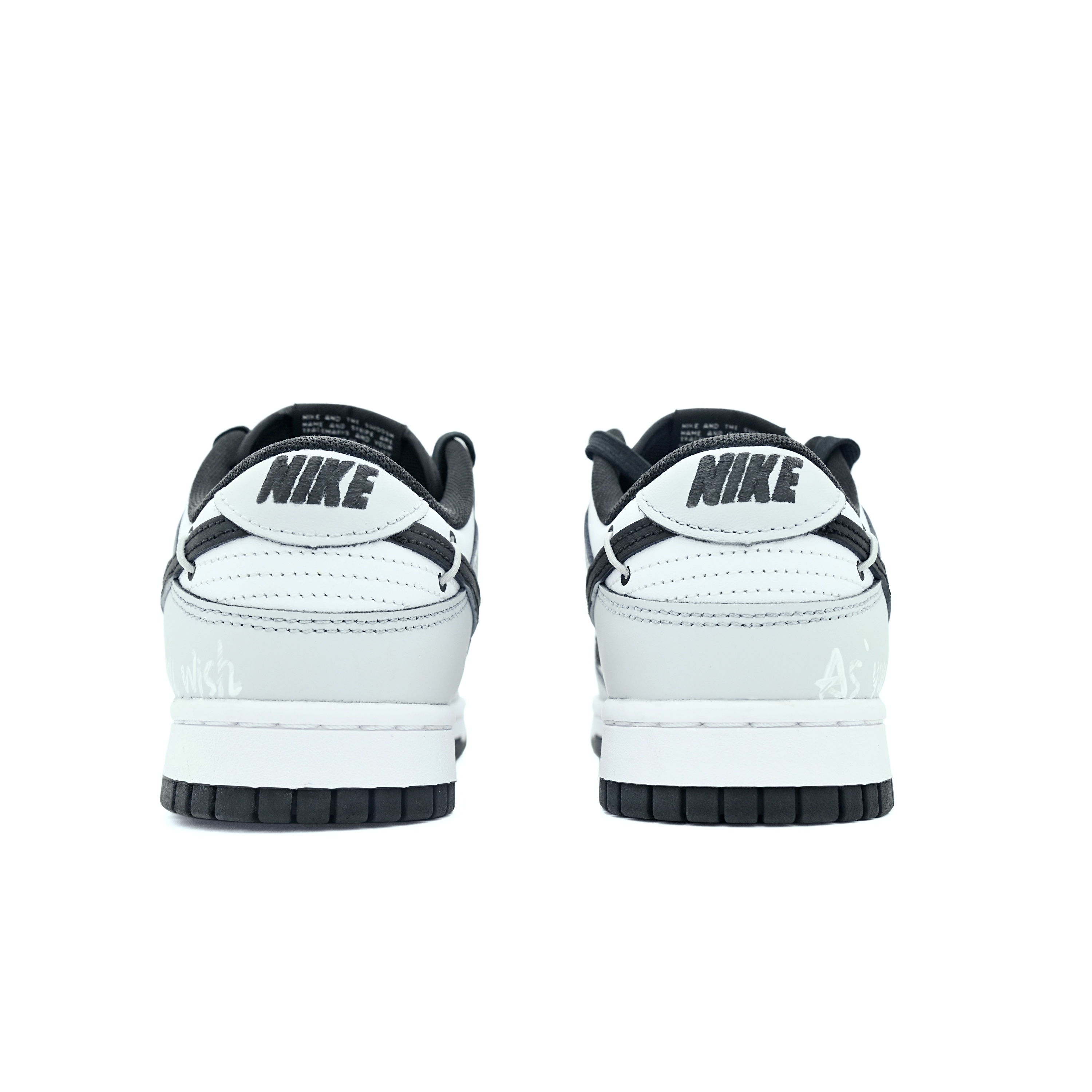 Shop 【客製化球鞋】Nike 簡約 愛心 笑臉 解構 低筒 板鞋 GS 灰白黑